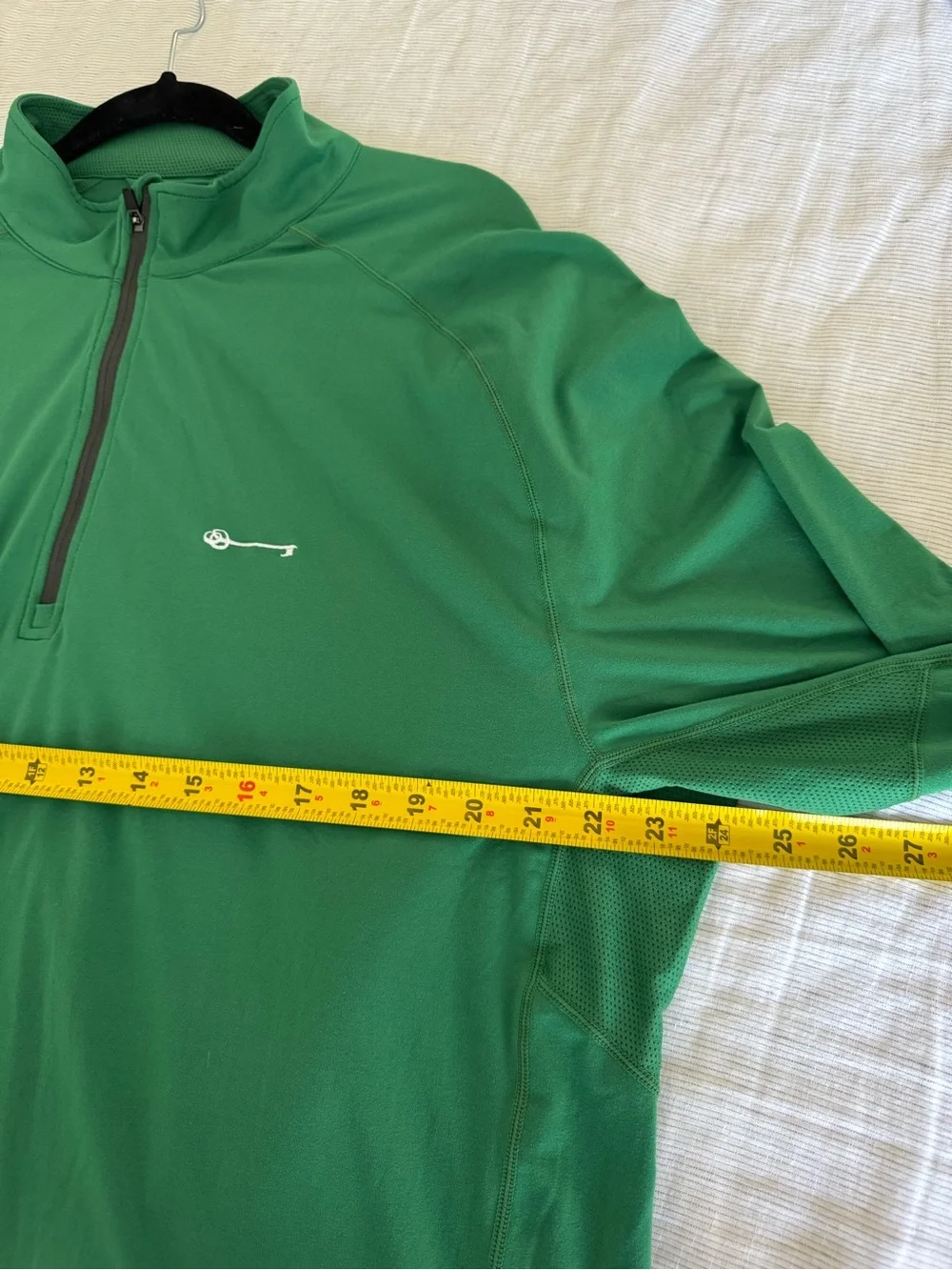 Men's Green Quarter-Zip Performance Pullover